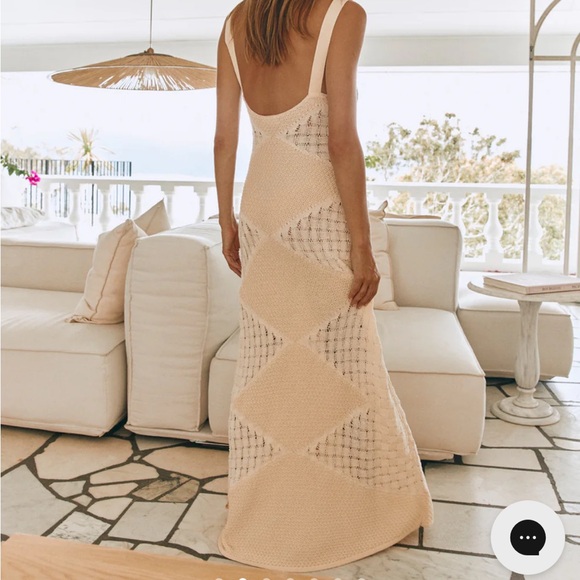 NEW Elegant two toned  cream ecru knit maxi - Picture 3 of 4